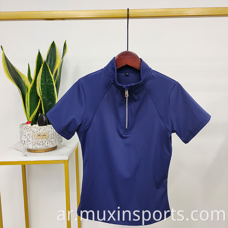 horse riding short sleeve base layer half zip